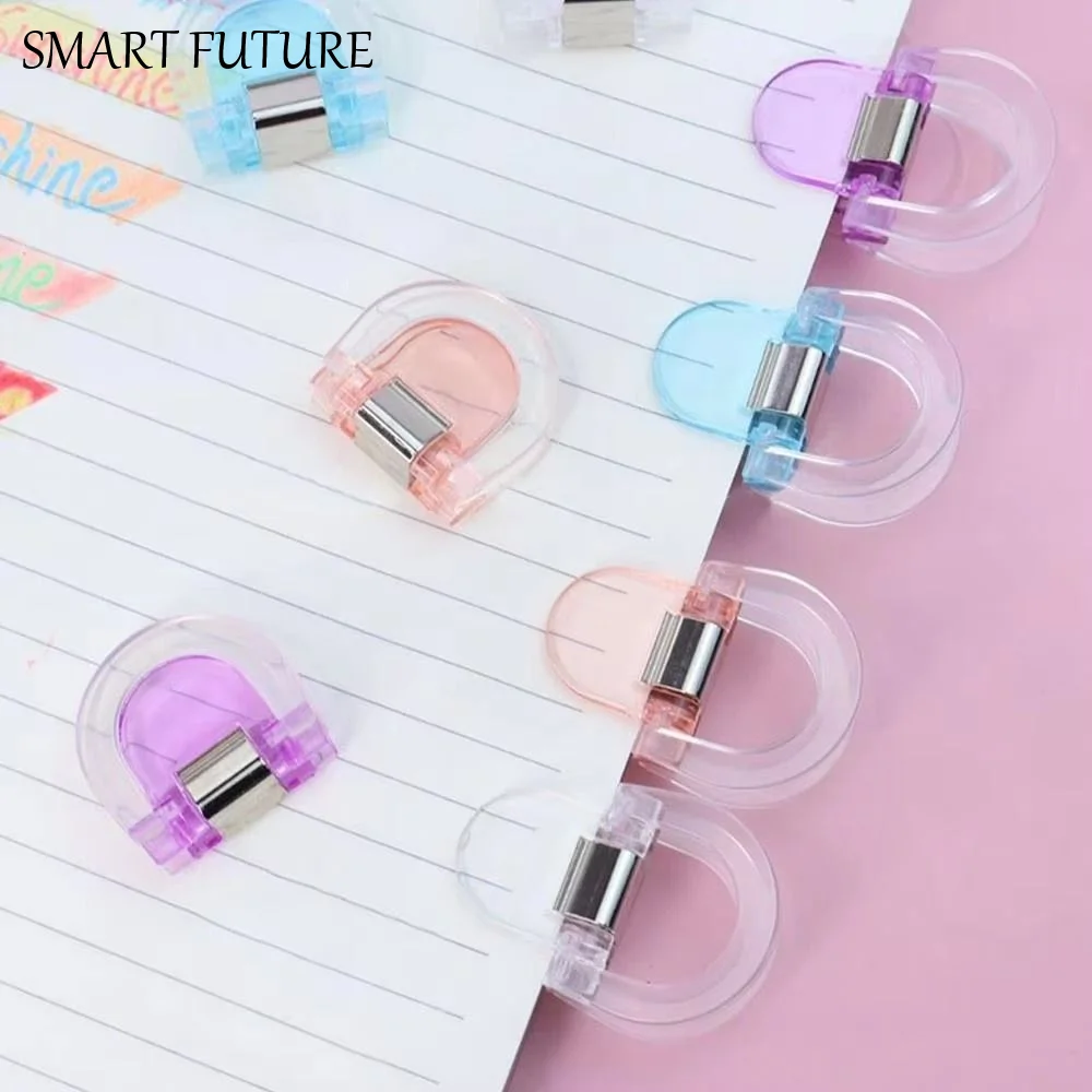 

10Pcs Transparent Book Label Clip Strong Clip Plastic Page Holder Clip Colorful Portable Invisible Leg Shortening Clip