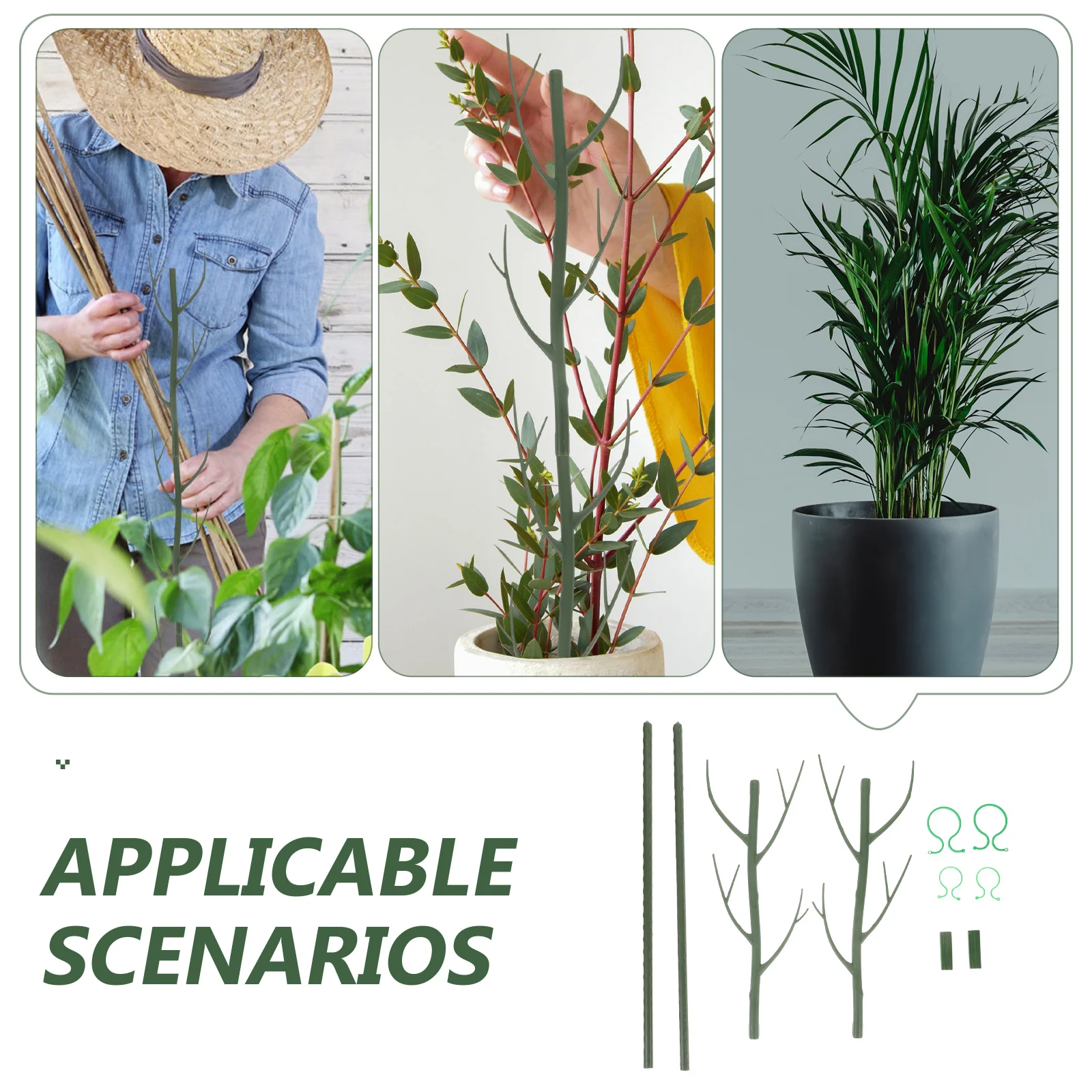 2 قطعة حصص دعم شكل فرع للنباتات الداخلية حديقة تسلق الإطار Pp تعريشة بوعاء النبات الكرمة دعم نباتات الزينة