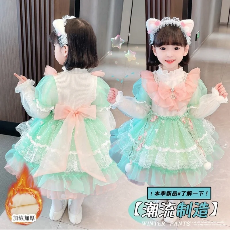 

Girls' Autumn Clothes New Children's Puffy Gauze Princess Dress Baby Girl Fashionable Dress Little Girl Skirt