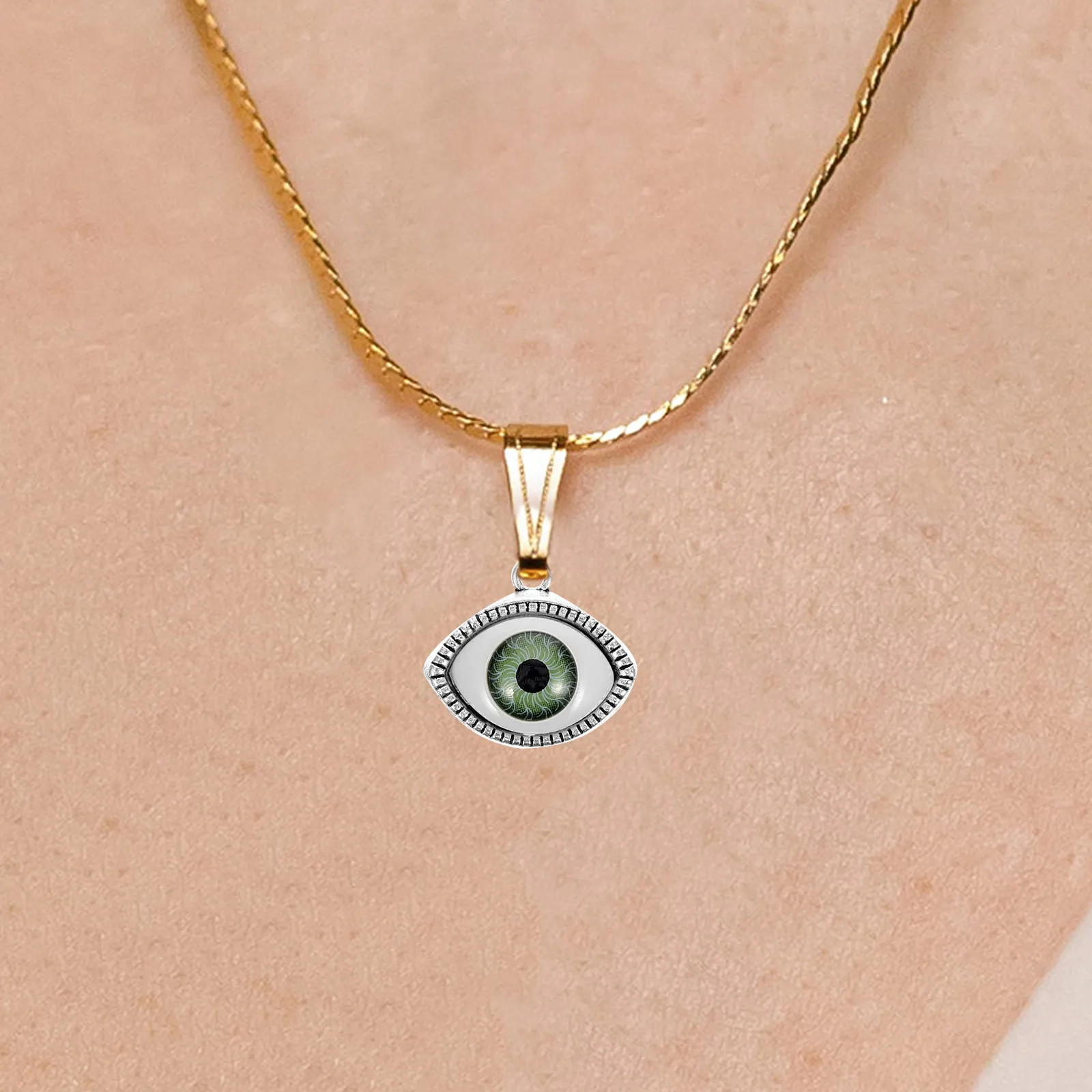 

10 Pcs Alloy Jewelry Pendant Evil Eye Accessories Ancient Silver Bracelet Connector Charms