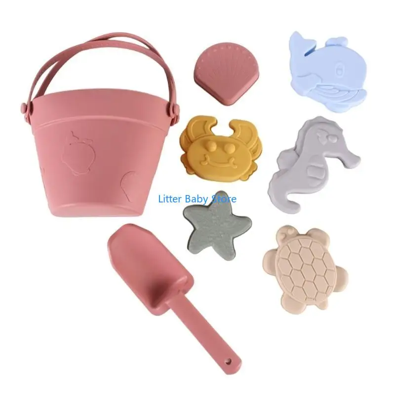 N80C พลั่วชายหาดถังแม่พิมพ์คราดของเล่นชายหาดสำหรับของขวัญสำหรับเด็กเด็กวัยหัดเดินสำหรับการขุด