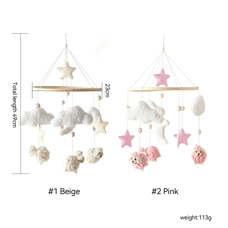 Campana para cuna de juguete de madera de 0 a 12 meses, sonajero de juguete, forro polar de peluche, campana para cuna de Alpaca, campana para cuna, juguete colgante, soporte para cuna móvil