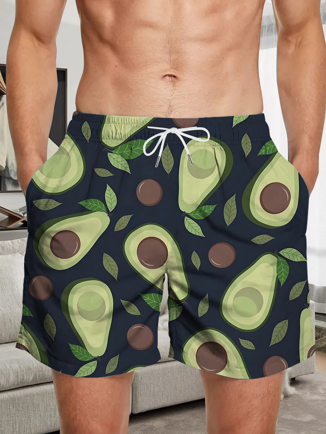

Trendy All Over Digital Print Shorts Men Light Quick Dry Polyester Beach Bottoms