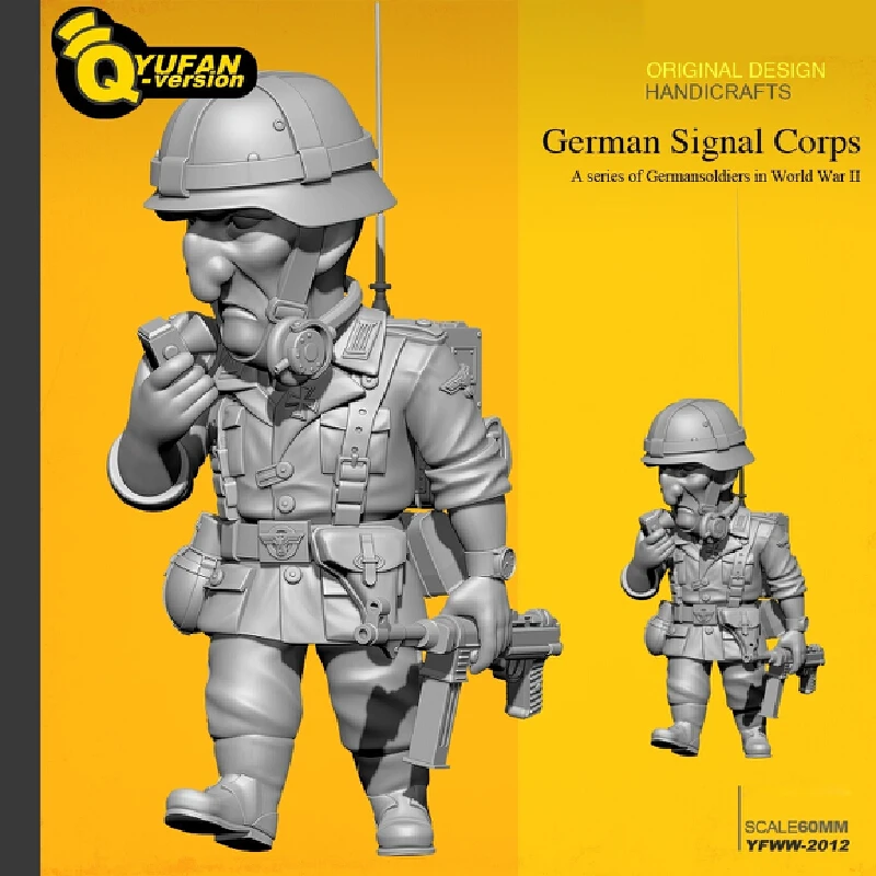 

1/32 Q Version Big Head Soldier Resin Model Figure Gk Micro Miniature 3d Printed White Model Toy Unassembled And Unpainted Kit