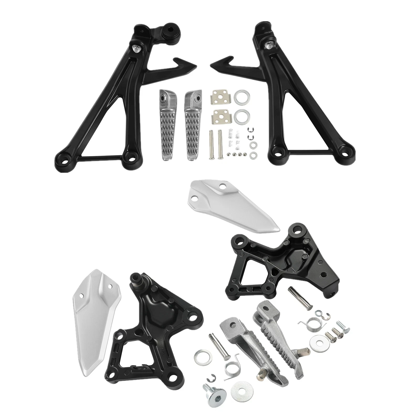 Driver & Passenger Footrest Bracket Fit For Kawasaki Ninja ZX-25R 20-25 ZX-4R ZX-4RR 23-25 Front Rear Motorcycle Pedals