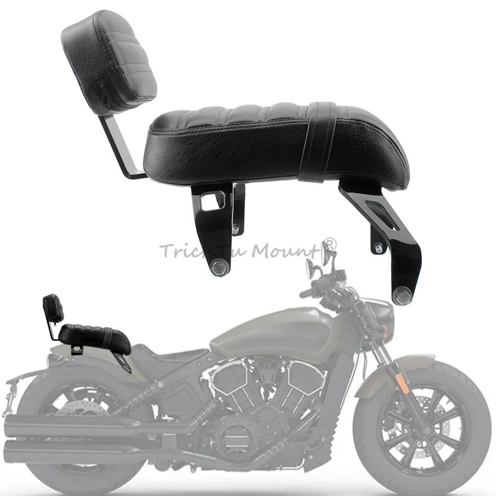 Black seat cushion motorcycle backseat accessories with support backrest For easy mounting for Indian Scout Bobber ABS 2018-2020