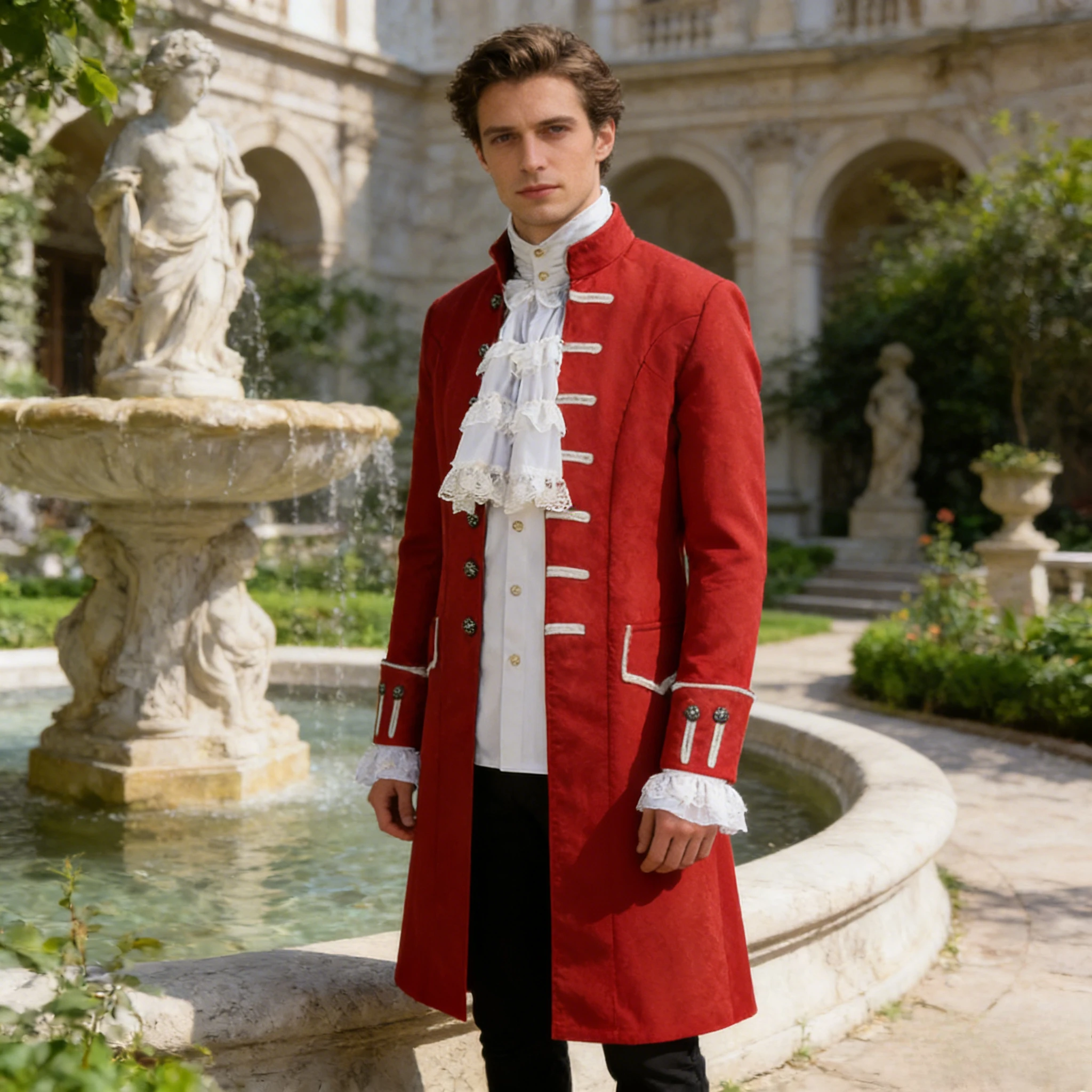 

European American Mens Coat Solid Color Fashion Steampunk Retro Uniform Stand Collar Casual Vintage Business Formal Overcoat