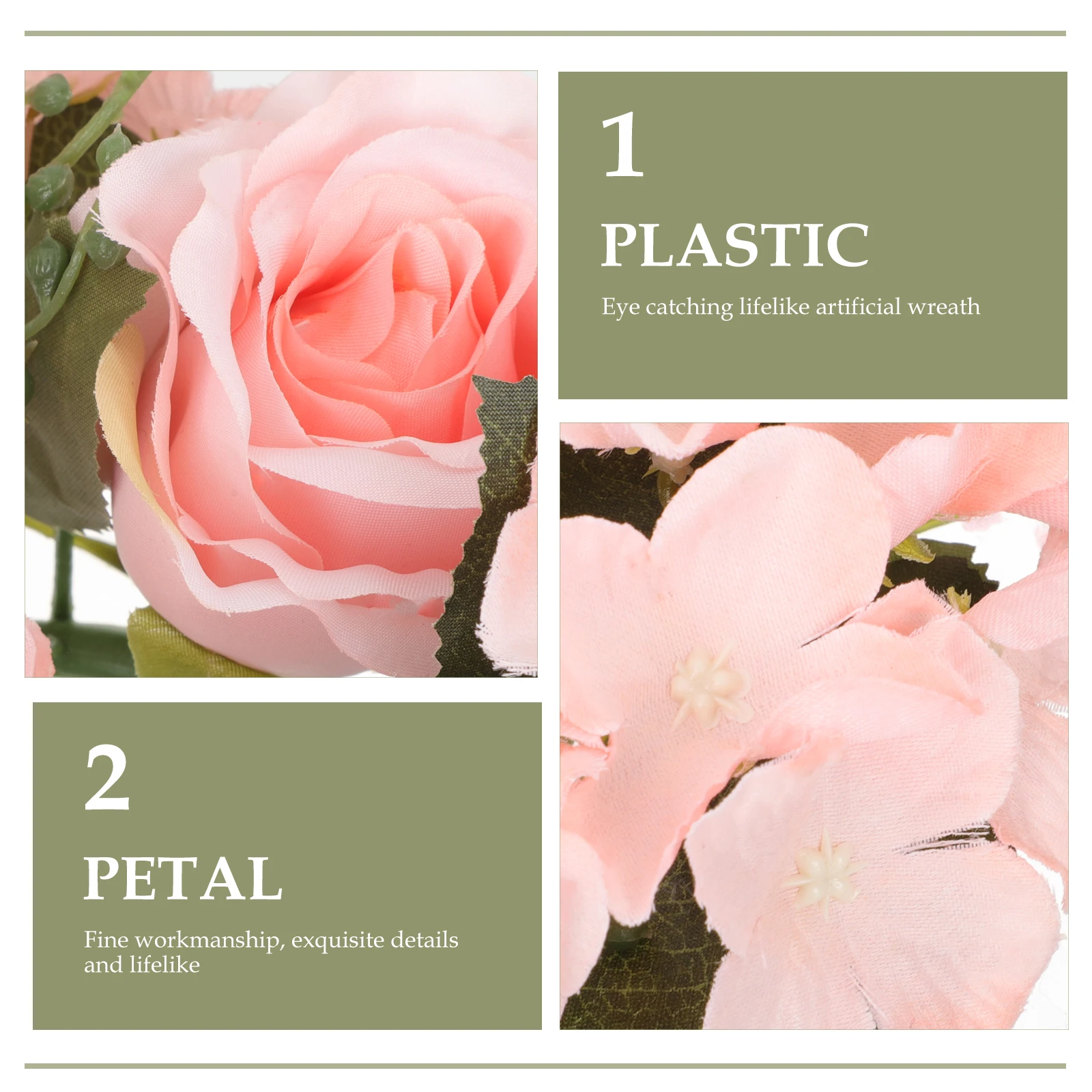 

2Pcs Artificial Rose Wreath Garland Wedding Table Decor Spring Party Home Festivals Banquet Flower Centerpiece Rings