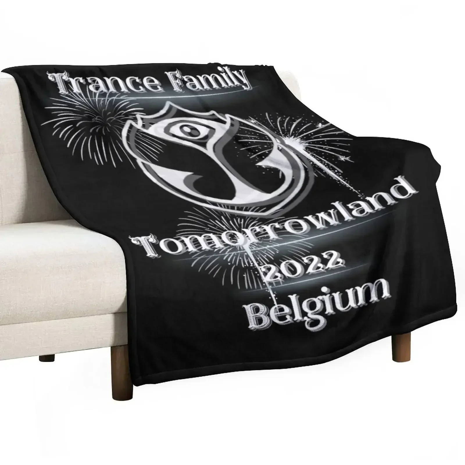 Trance Family.Tomorrowland 2022 Belgium.White Throw Blanket Large halloween Blankets