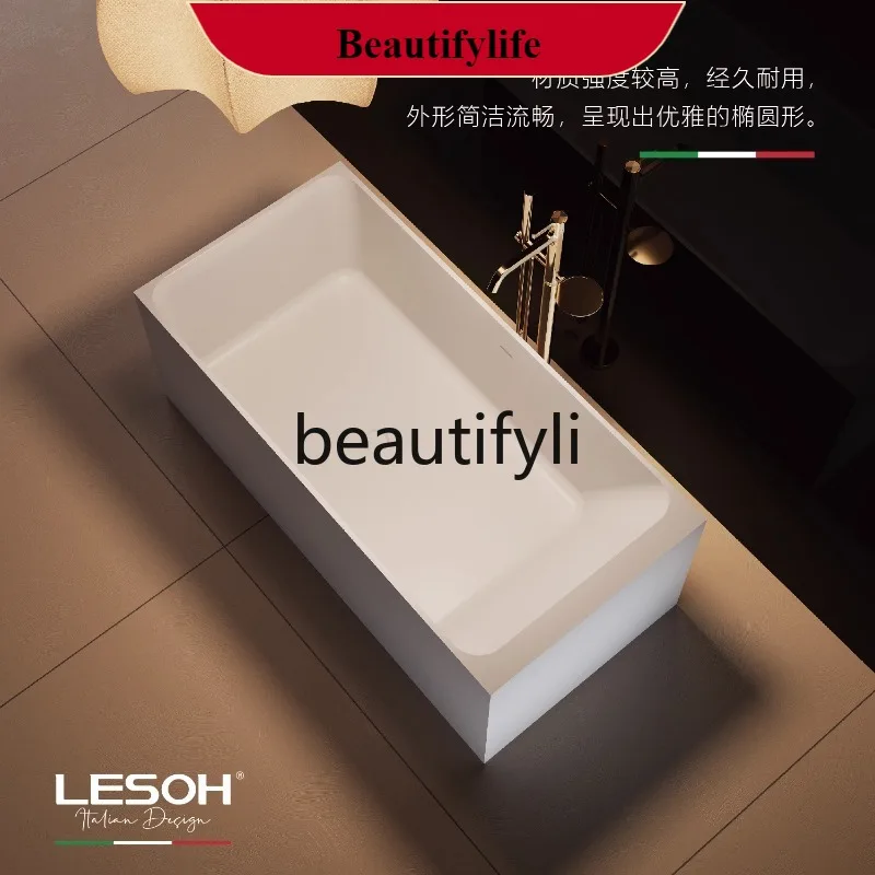 

F56 PMMA artificial stone bathtub high-end skin-friendly rectangular bathtub home hotel bed and breakfast double bathtub