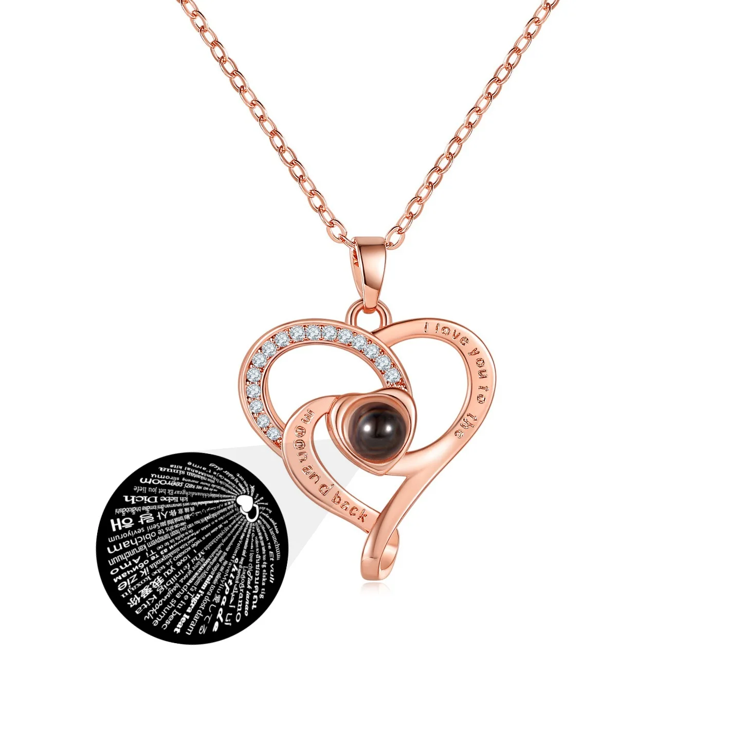 

Персонализированное ожерелье с проекцией фото в форме сердца, модная цепочка на ключицу, подарок на День матери, памятный кулон, ювелирное изделие