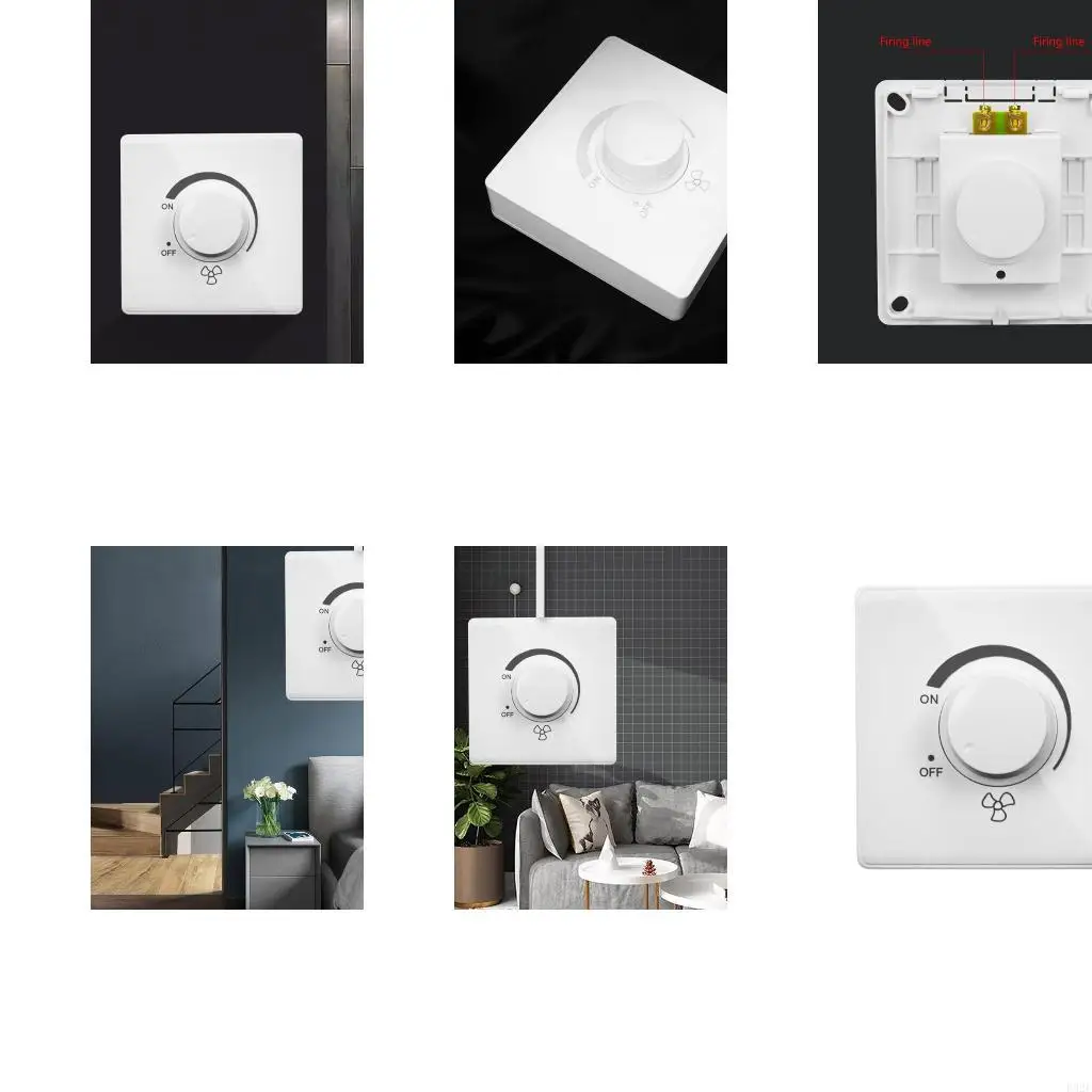 

F92F Adjustment Stepless Speed Controller Wall Switch 220V 10A Dimmer Light Switch Lighting Control Ceiling Fan Speed Control