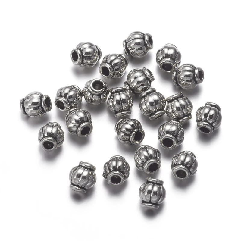 100pc Tibetan Silver Spacer Beads Lead Free & Cadmium Free Barrel Antique Silver 4mm in diameter hole: 1mm