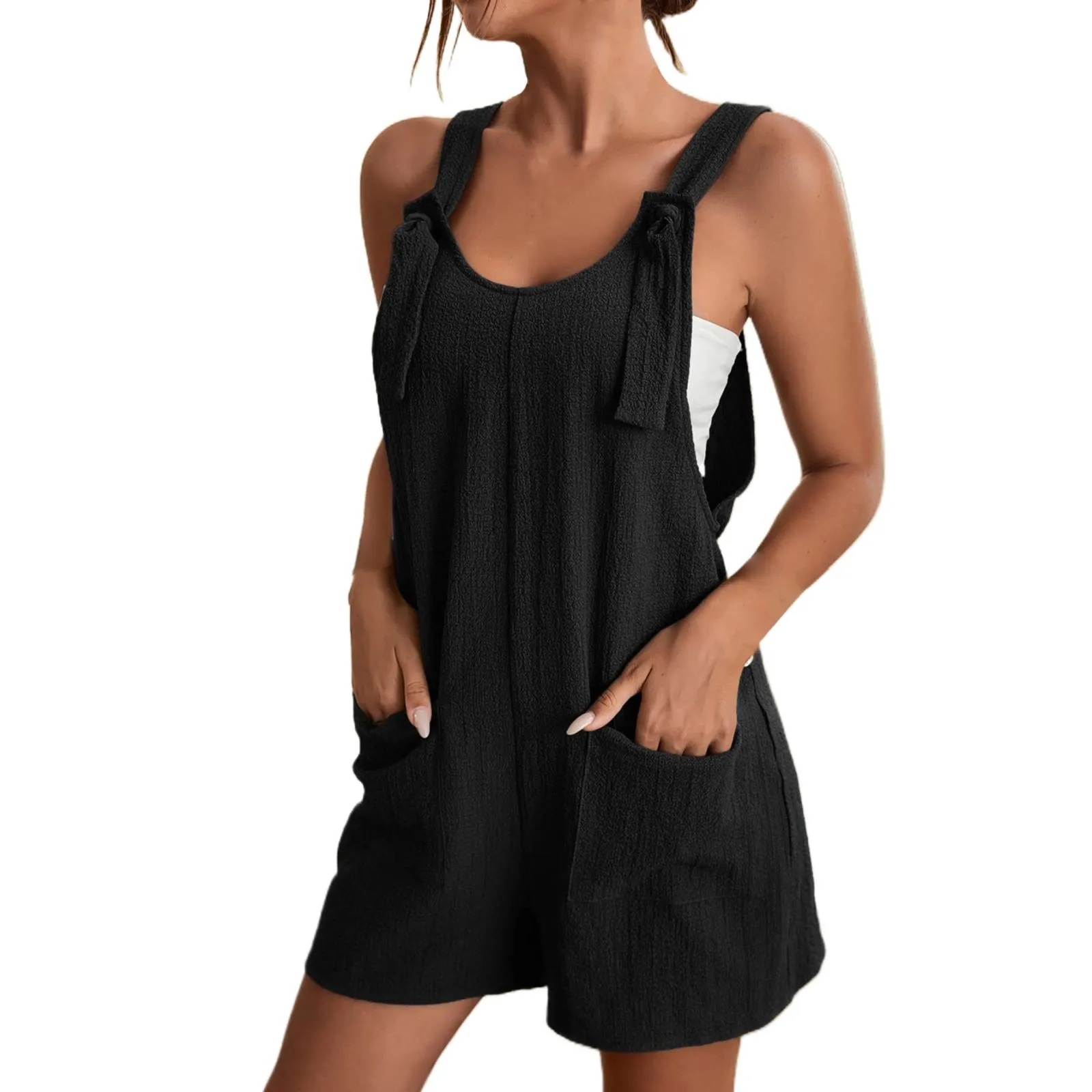 Summer Bodysuit Casual Romper Jumpsuit Women 2023 New Combinaison Femme Solid Color Adjustable Straps Overalls Macacão Feminino