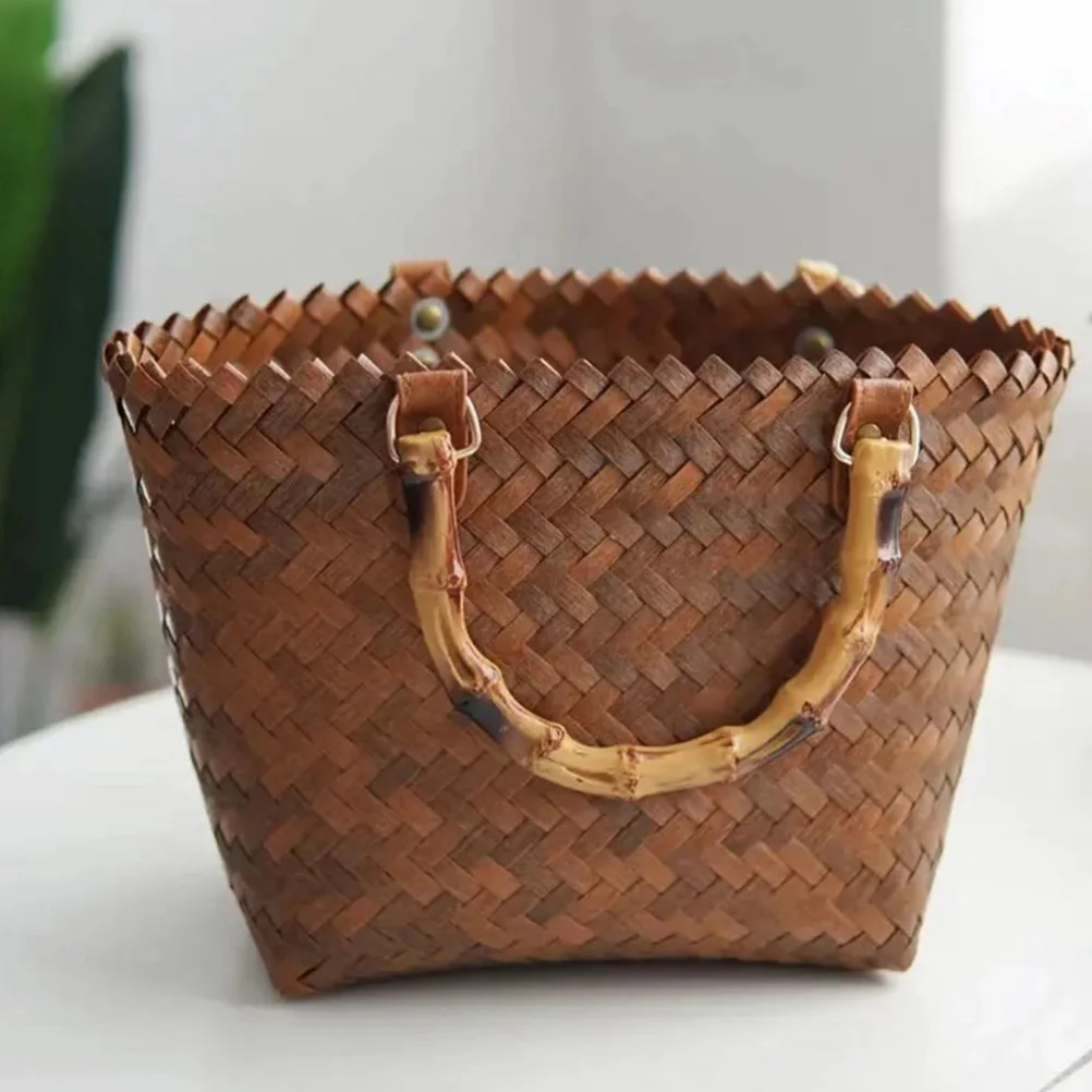 

Straw Woven Tote Bag Large Capacity Women Fashionable Jute Basket Beach Picnic Lightweight