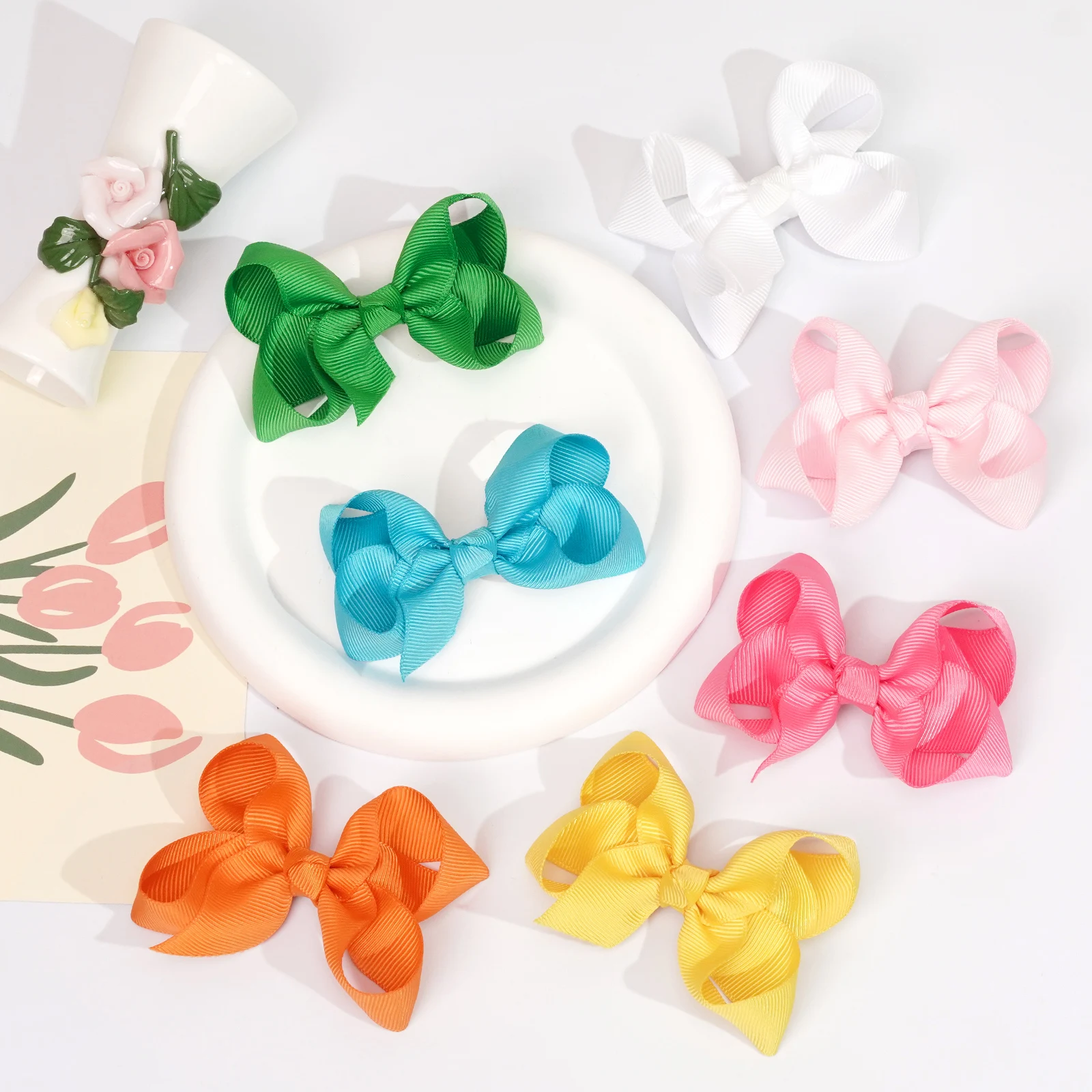 

40/50Pcs 3" Hair Bows Clips Mix Colors Pigtail Bow Alligator Hair Clips for Baby Girls Toddlers Kids Little Girls hairpins