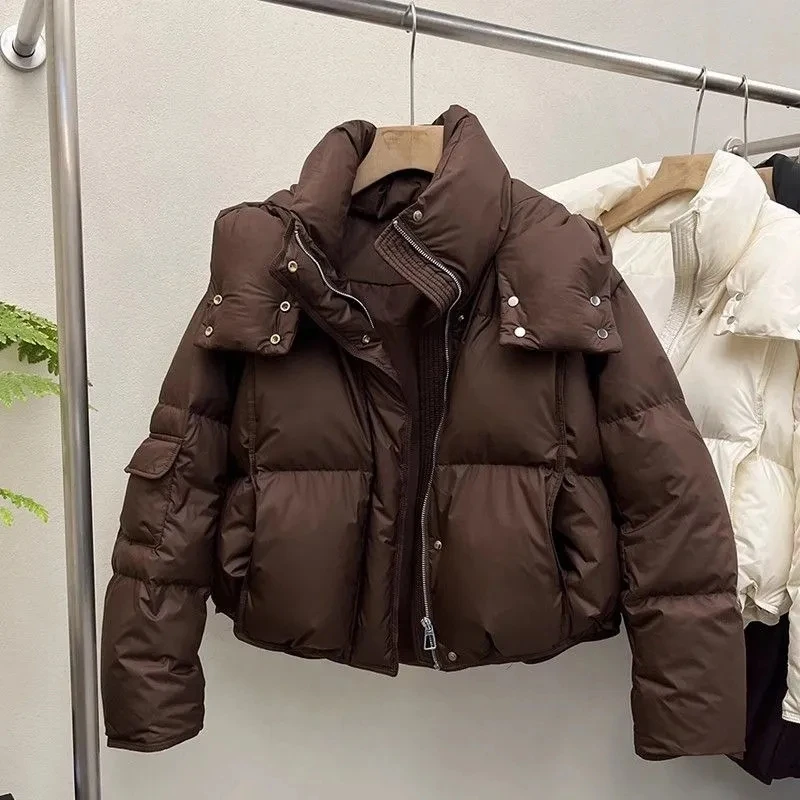 Piumino da donna in cotone invernale nuovo parka con cappuccio allentato cappotto femminile coreano corto spesso caldo cotone imbottito capispalla da donna Top