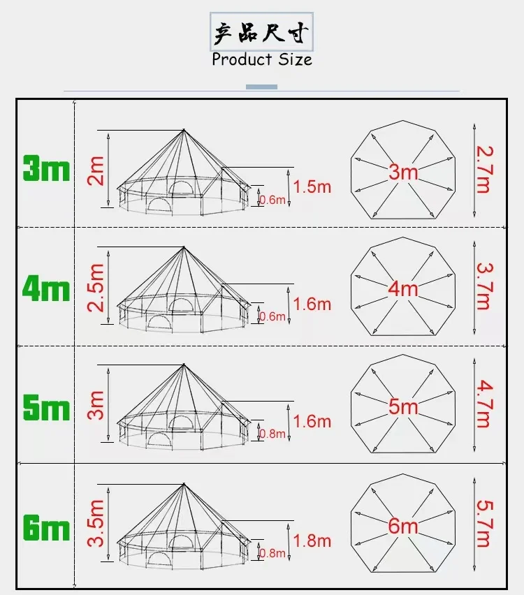 Zewnętrzny wodoodporny, wytrzymały rodzinny namiot kempingowy z zimowym namiotem Glamping