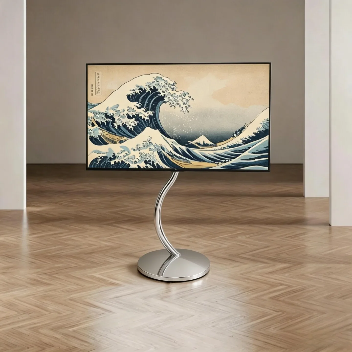 Disc TV mobile cart Moon arc floor bracket Living room bedroom hanger Suitable for 32-75 inch TV