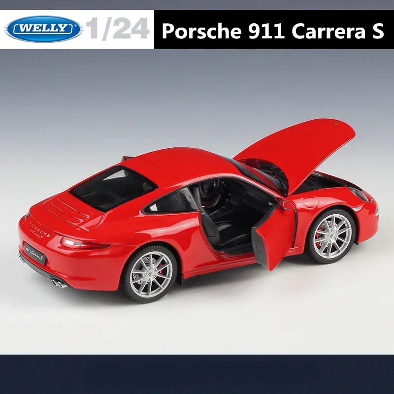 WELLY 1:24 Porsche 911 Carrera S 991 Coupe Alloy Sports Car Model Diecast Metal Toy Vehicles Car Model Simulation Childrens Gift