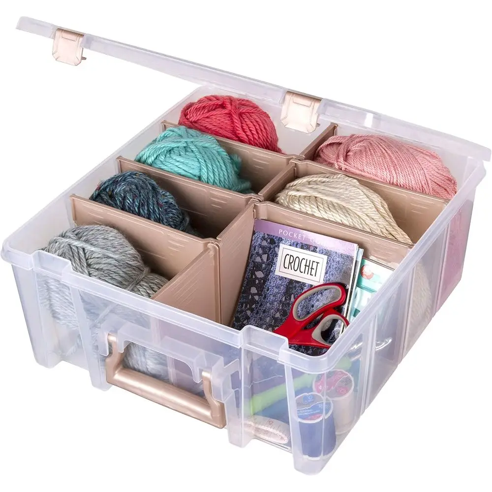 

Super Satchel Compartment Box - Stackable Durable Art Storage with 8 Removable Compartments, Smart Closure, and Portable Design