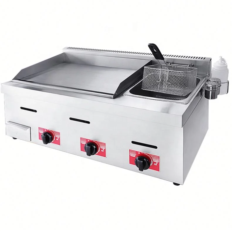

Commercial Iron Griddle With Fryer Griddle With Fryer Stainless Steel Flat Plate Gas Grill Griddle With Fryer