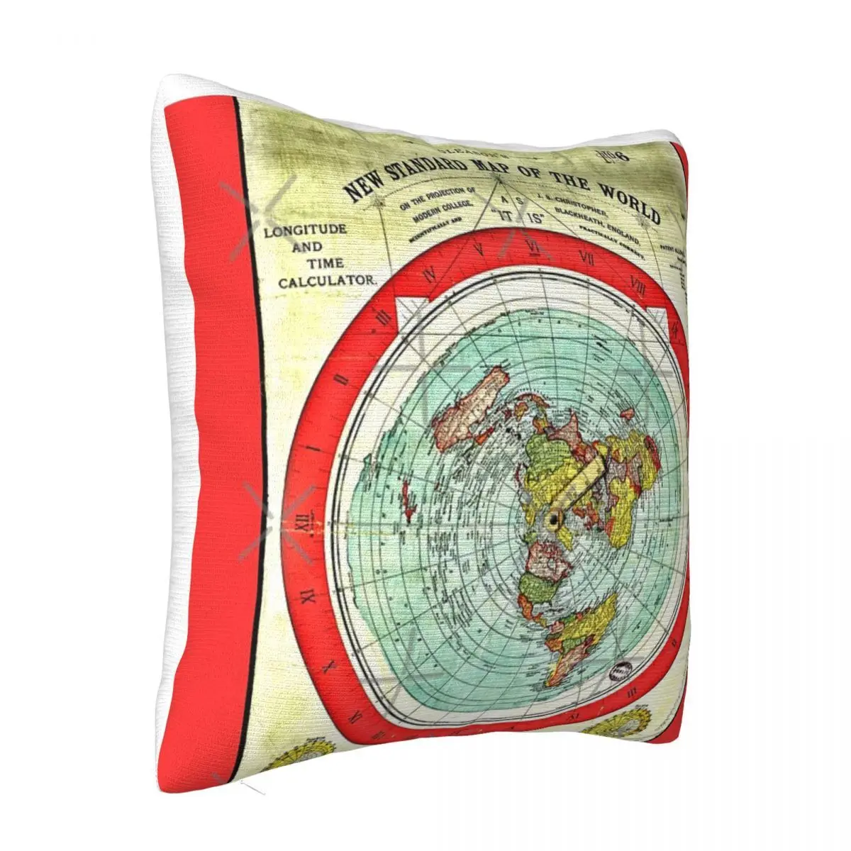 Gleason 1892 Flat Earth Map Research Decoration Cushions Cover Room Decorating Items Pillow Case Pillow Cover