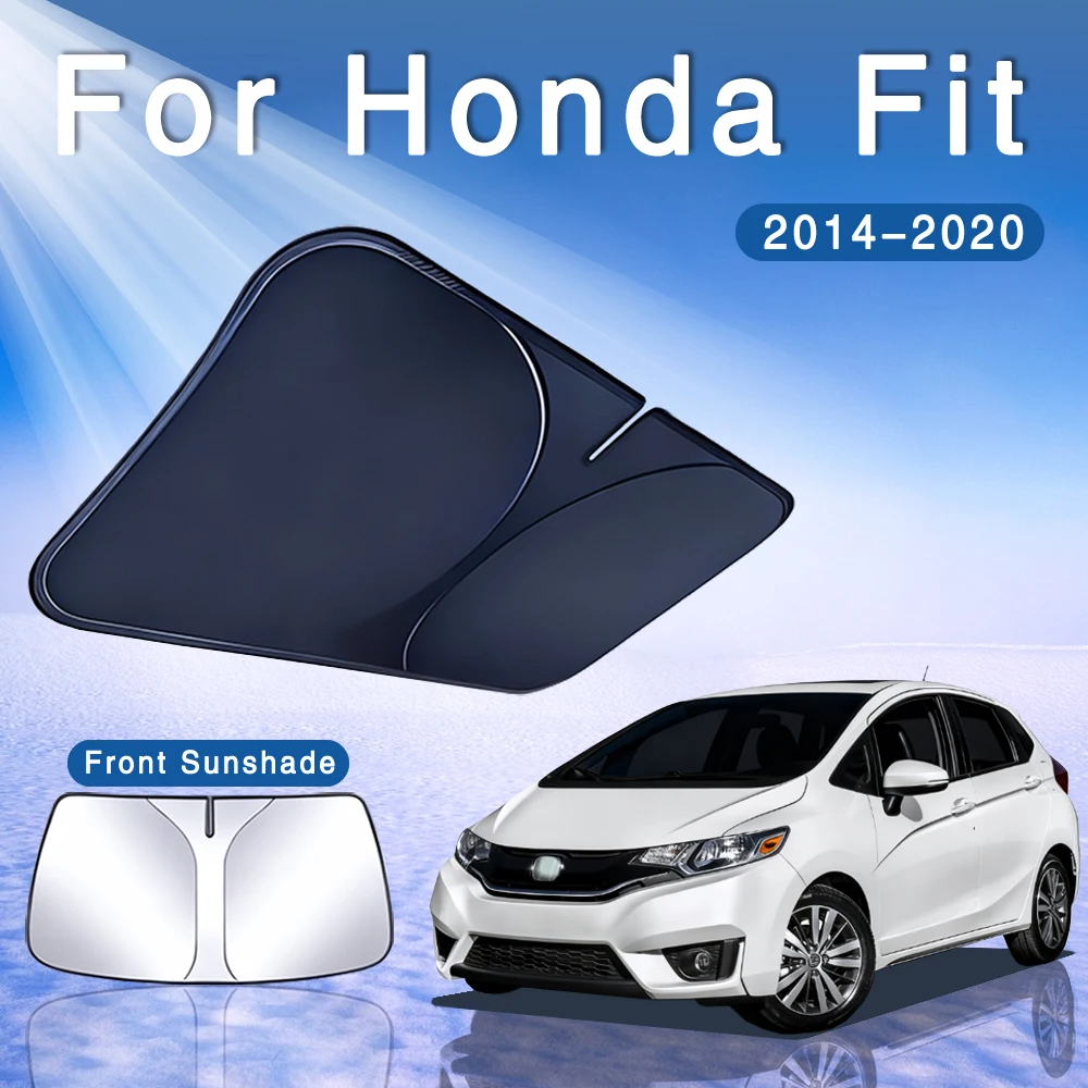 Car Sun Visor Front Windshield Sunshade Heat Insulation Summer Cooling Auto Accessories Foldable For Honda Fit GK3 GK4 2014~2020