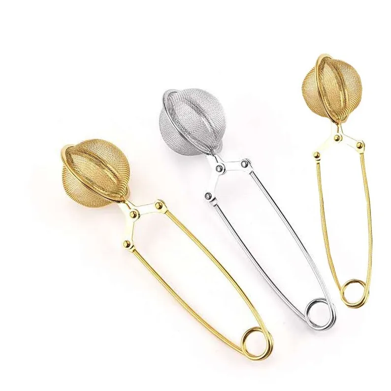 100pcs Stainless Steel Sphere Mesh Tea Strainer Coffee Herb Spice Filter Diffuser Handle Tea Infuser Ball ni733