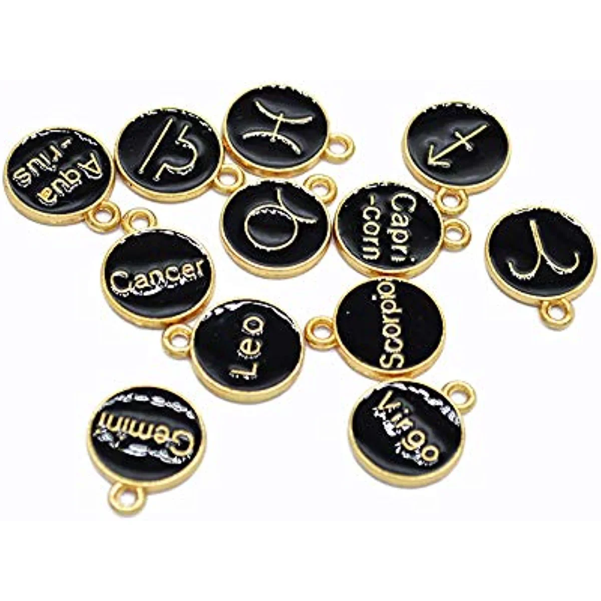 12 PCS Vintage Metal Zodiac Sign Charms for Jewelry Making Women Girl DIY Bracelet Craft Decor