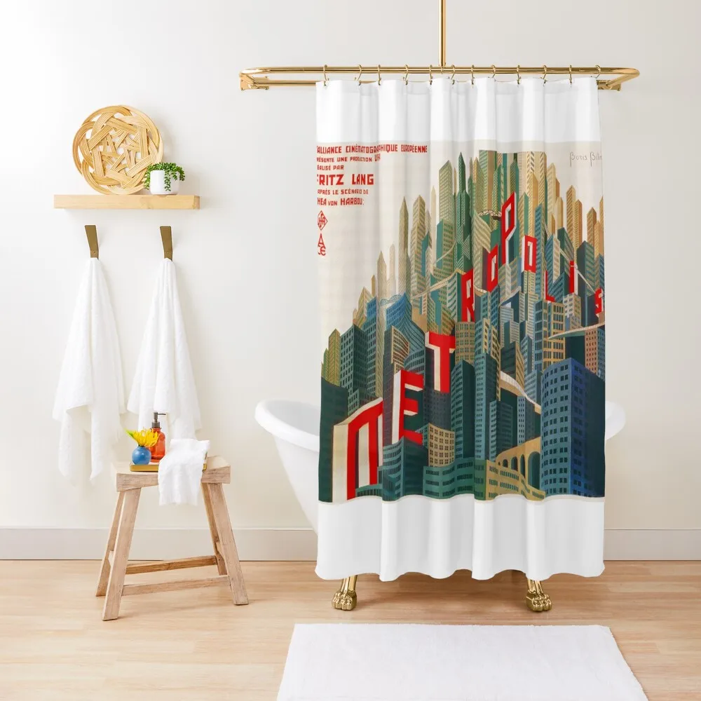 

Fritz Lang Metropolis 1927 Classic Sci Fi Film Vintage Movie Shower Curtain Shower Bath Transparent Bathroom Shower Curtain