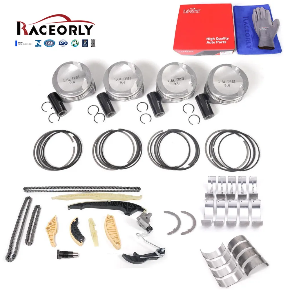 Engine Rebuild Kit Pistons Rings Timing Chain Bearings STD For VW Audi 1.8 TFSI CJS CJEB CPRA