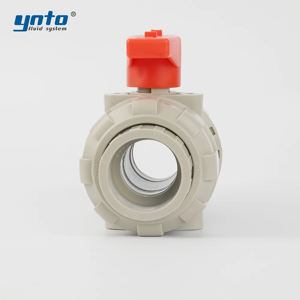 Lightweight Compact Double Union Manual Ball Valve PPH Chemical-Resistant Thermoplastic Pipeline Valve for Industrial Use