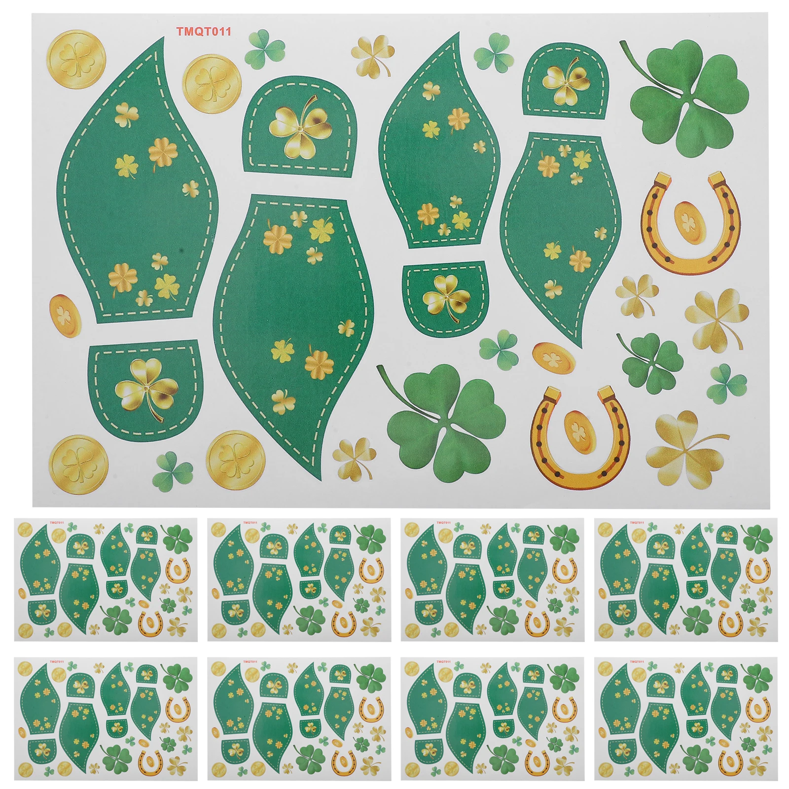 

Clover Stickers Unique Footprint Shamrock Decals for Wall Floor Decorations Saint Patricks Day Party Supplies