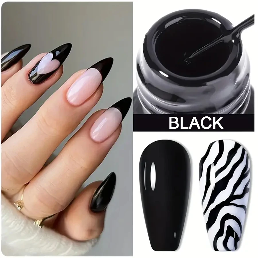 10 ml Weiß Schwarz Liner Gel Nagellack Malerei Gel Soak Off UV LED Semi Permanent Lack Französisch Stil Nail art DIY Für Salon