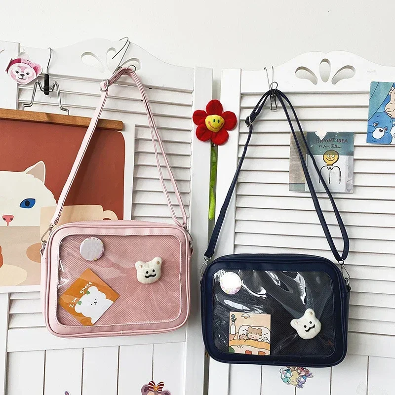 

Роскошная сумка через плечо из искусственной кожи Ita, женские милые сумки в стиле Лолиты, милые прозрачные карманные сумки на плечо в японском стиле, кошельки и сумки