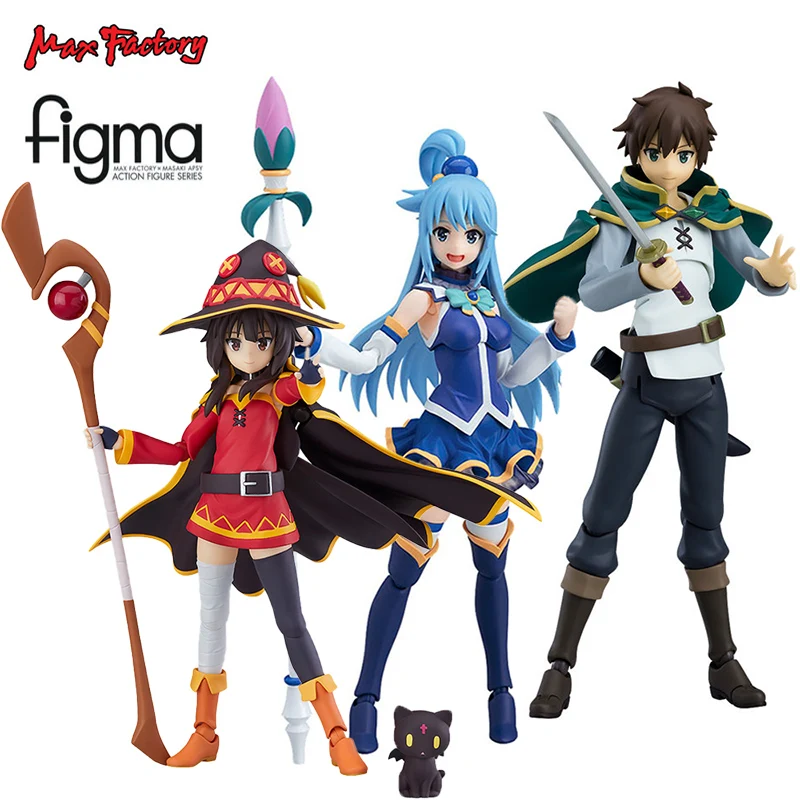 Max Factory Figma God's Blessing On This Wonderful World Season 2 Megumin Aqua Satou Kazuma PVC Anime Action Figures Model Toy