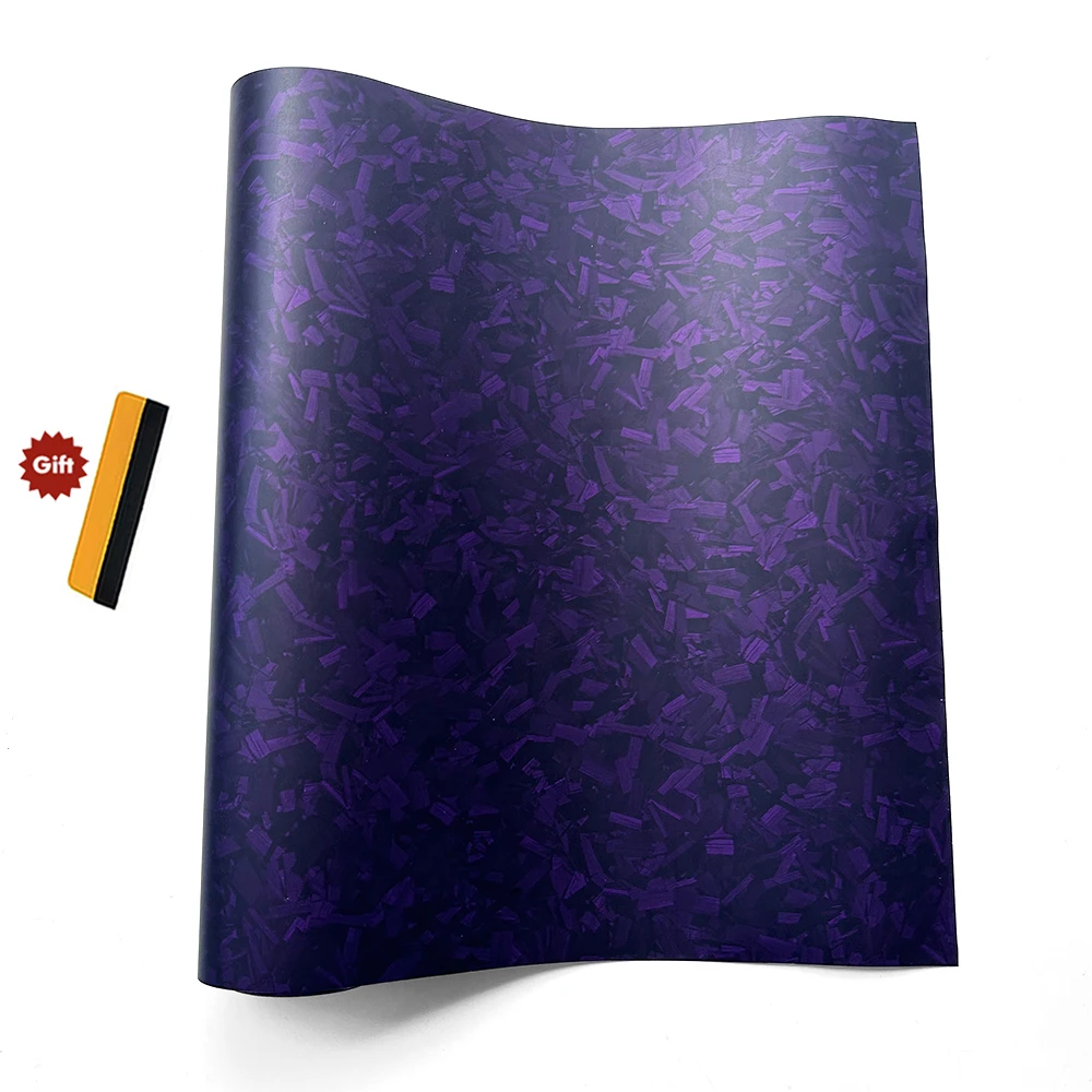 

Air Release Forged Carbon Fiber Vinyl Wrap Matte Purple Adhesive Film Cover Car Sticker for Auto Hood Motorcycle Car Accessories
