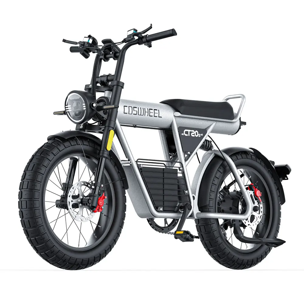 COSWHEEL CT20S 3000W Elektrische Fiets 60V 27.5Ah 20-Inch Vetband E-Bike Mountain Snow Elektrische Fiets voor Volwassen Mannen en Vrouwen