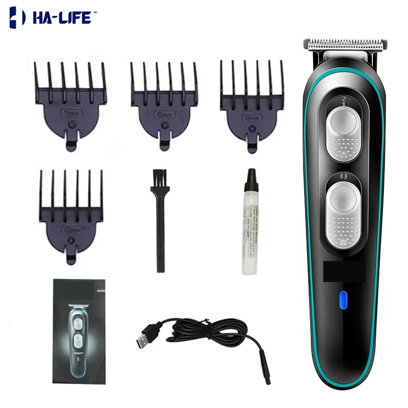 Professional Electric Hair Clipper 0.1mm Detail Cut Quick Charge Barber Trimmer Man 2022 HA-Life