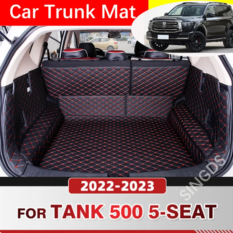 

Auto Full Coverage Trunk Mat For Tank 500 5-Seat 2022 2023 Leather Car Boot Cover Pad Cargo Liner Interior Protector Accessories