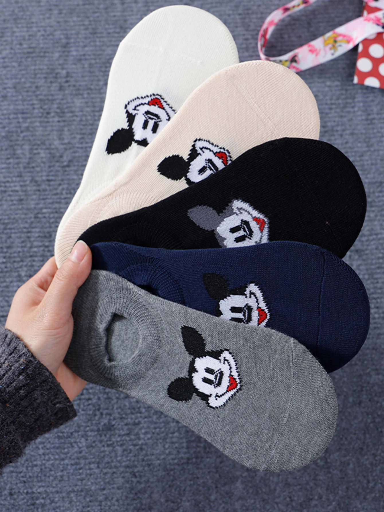 5/10 Pairs of new Disney Cartoon Character Mickey Mouse pattern  Comfortable Soft Women's short Socks