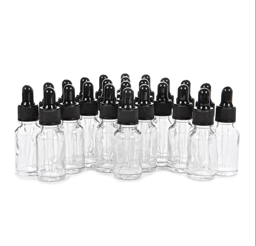 24pcs/Lot Dropper Glass Bottle 15ml Bottle Serum 15cc Cosmetic Packaging For Essential Oil Toner Perfume