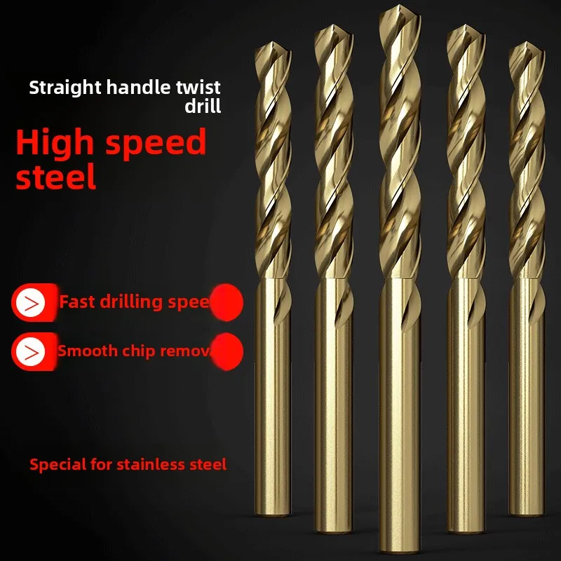 

Сверло из нержавеющей стали HSS с полной заземлением 4341, спиральное сверло с прямым хвостовиком высокой твердости, стальная пластина, спиральное сверло по металлу, дереву