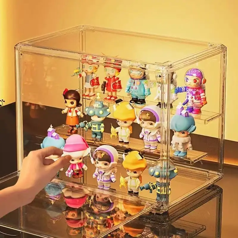 

New Three Layer Display Rack Storage Box Acrylic Transparent Ladder Handmade Anime Car Model Blind Box Storage Organizer Rack