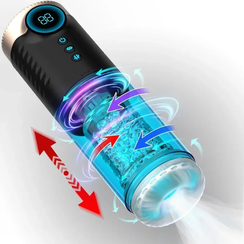 Mens Automatic Sucking Masturbator 9 Model Rotating Thrusting Vibration Penis Trainer Glans Cock Blowjob Stimulator Male Sex Toy