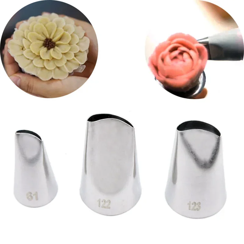 1-3pcs Flower Petal Icing Piping Nozzles Cupcake Cake Decorating Tips Peony Chrysanthemum Pastry Cream Nozzle Baking Accessories