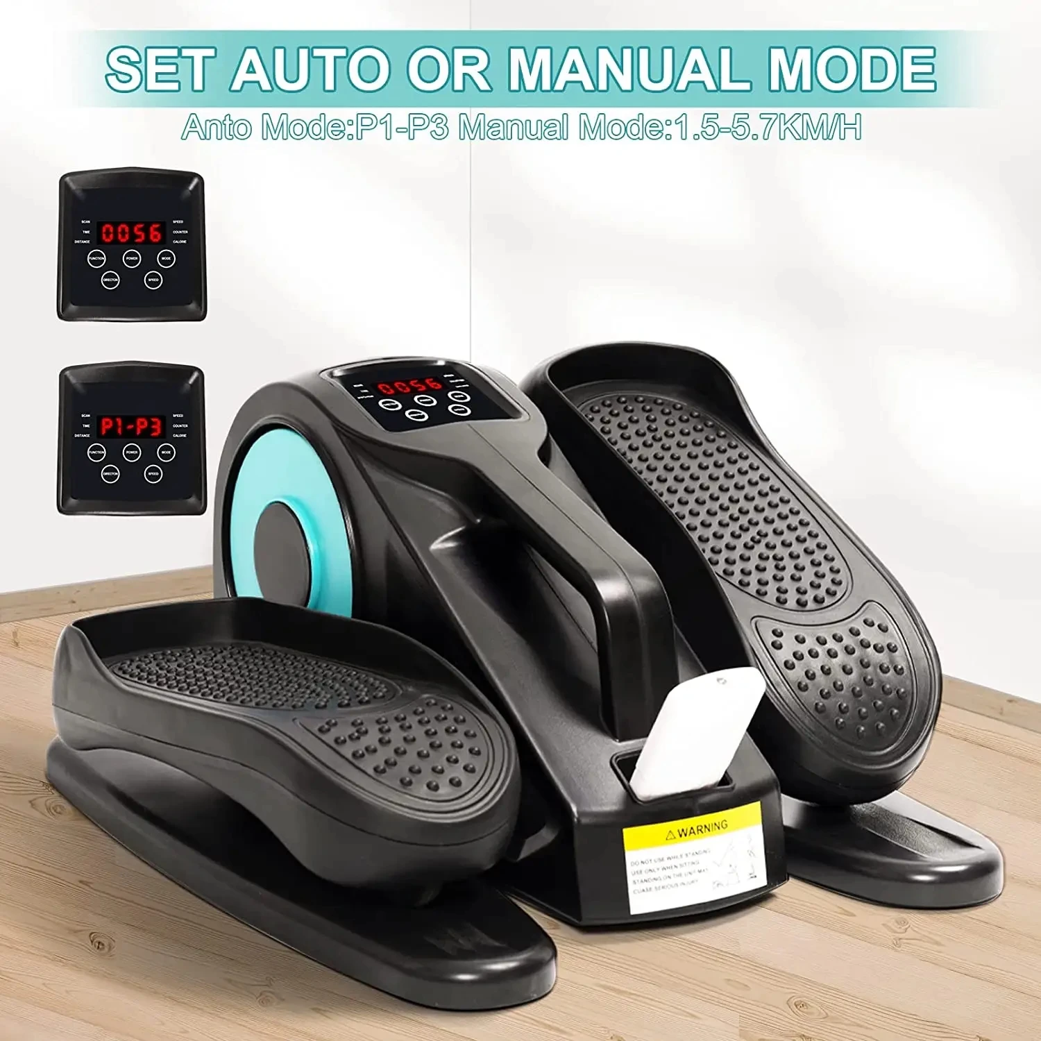 Under Desk Elliptical, Electric Seated Pedal Exerciser, Leg Exerciser with Display Monitor, Remote Control Adjustable Speeds, E