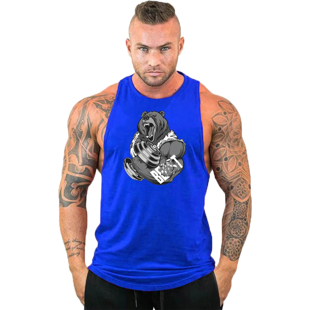 

Summer Beast Gym Stringer Tank Top Men Cotton Clothing Bodybuilding Sleeveless Shirt Fitness Vest Muscle Singlets Workout Tank