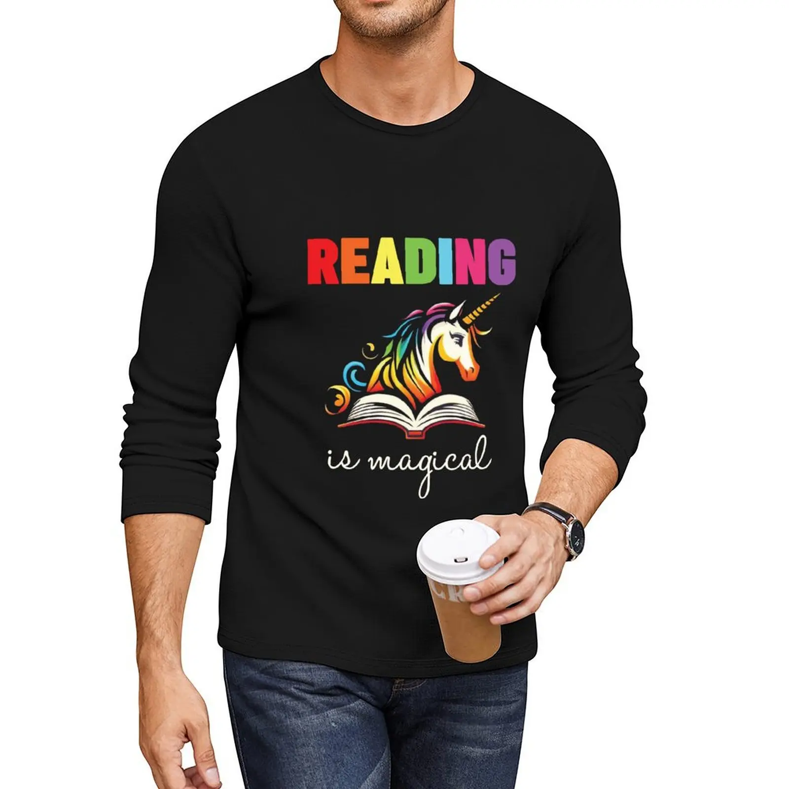 

Reading is magical Long T-Shirt anime clothes sublime t shirt man clothes custom t shirts Men's cotton t-shirt